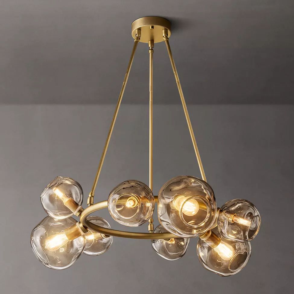 Bubble Ripple Sphere Round Chandelier 36"