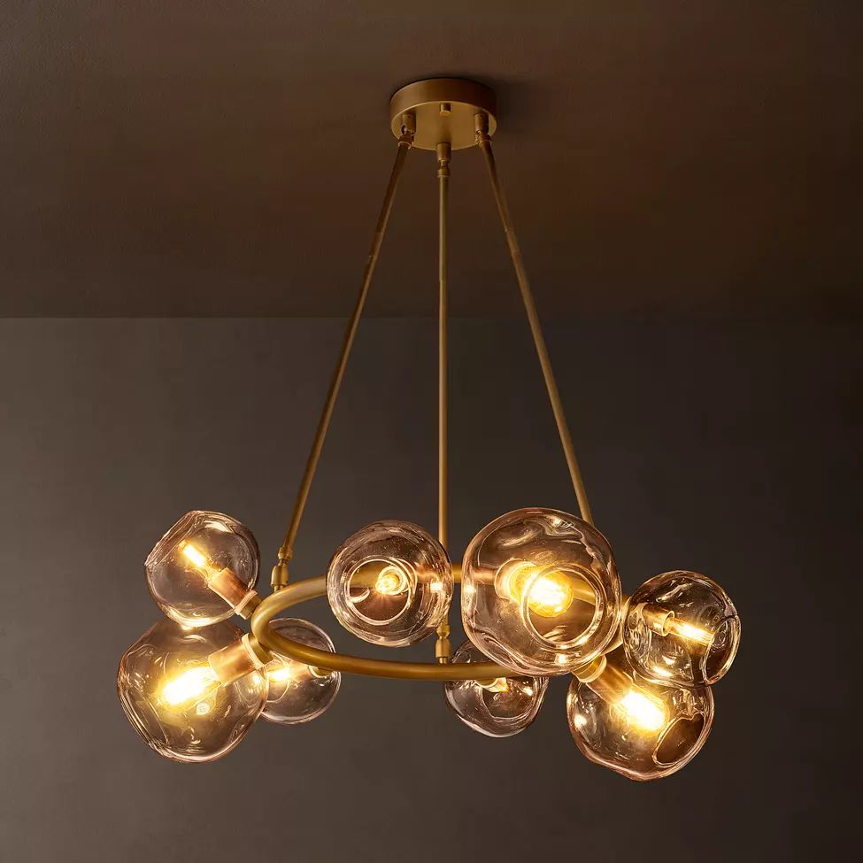 Bubble Ripple Sphere Round Chandelier 36"