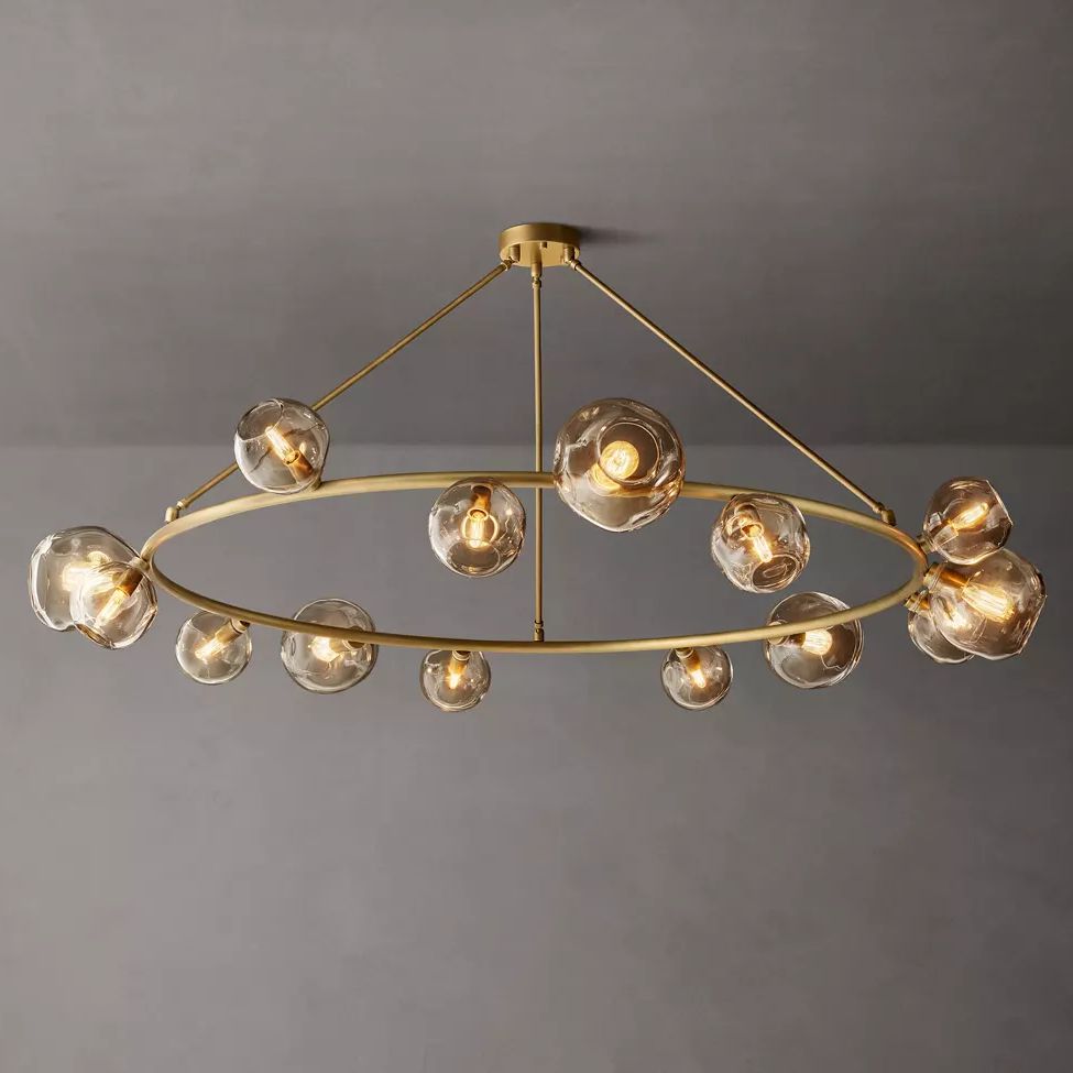 Bubble Ripple Sphere Round Chandelier 72"