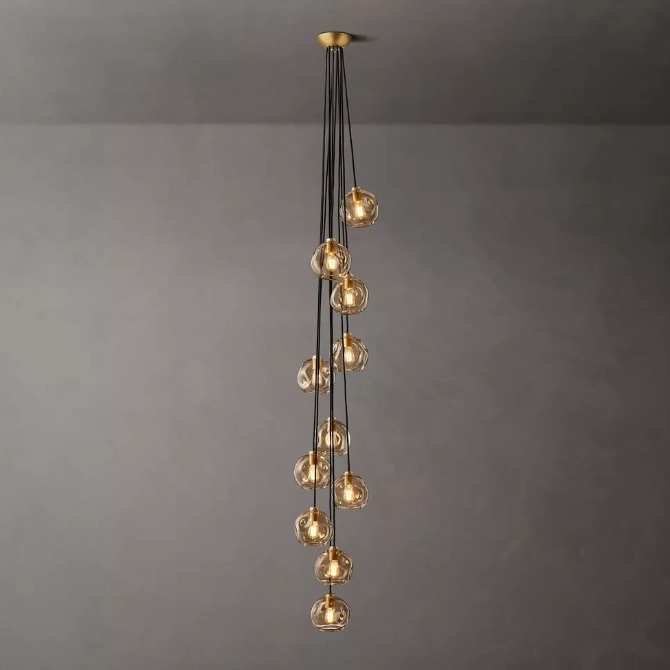 Bubble Ripple Sphere Cascade Chandelier 20"