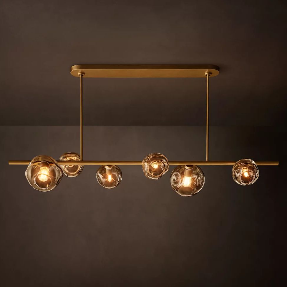 Bubble Ripple Sphere Linear Chandelier 60"