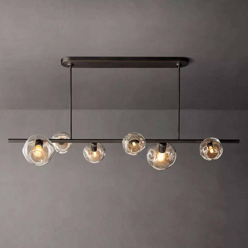 Bubble Ripple Sphere Linear Chandelier 60"
