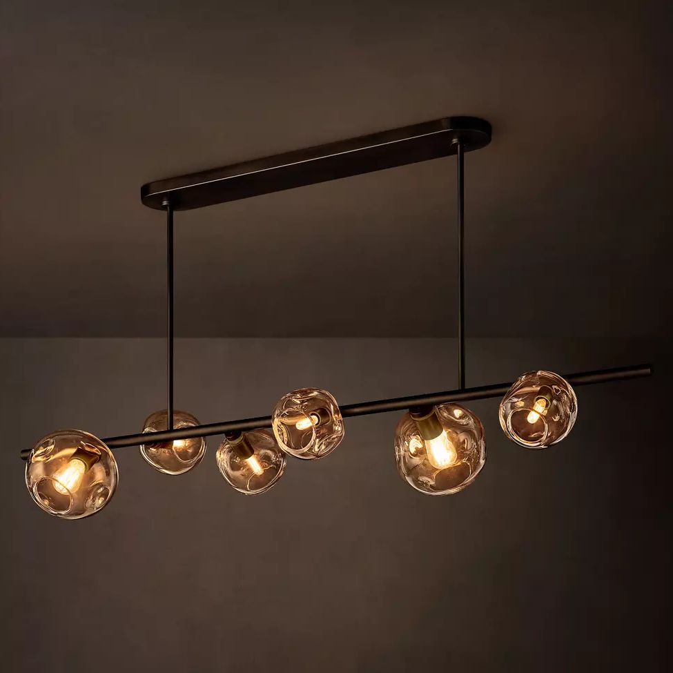 Bubble Ripple Sphere Linear Chandelier 60"