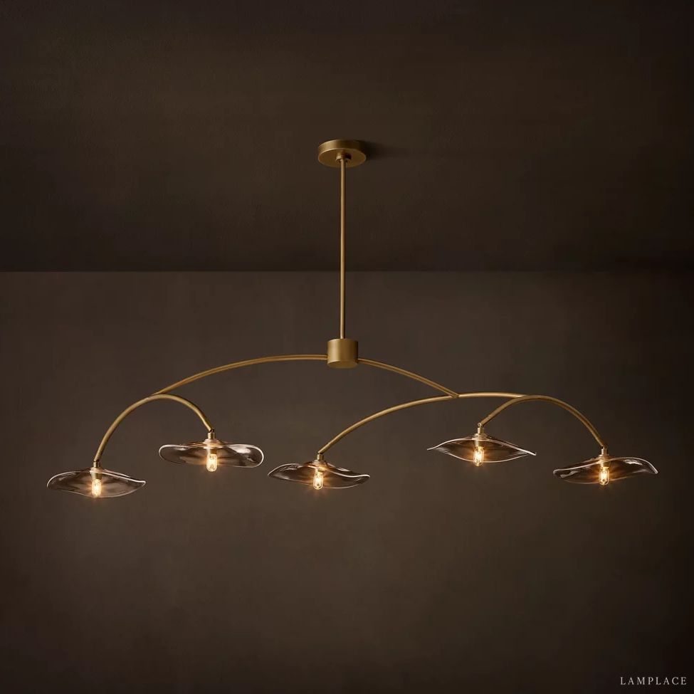 Lily Organic Form Linear Chandelier 60"