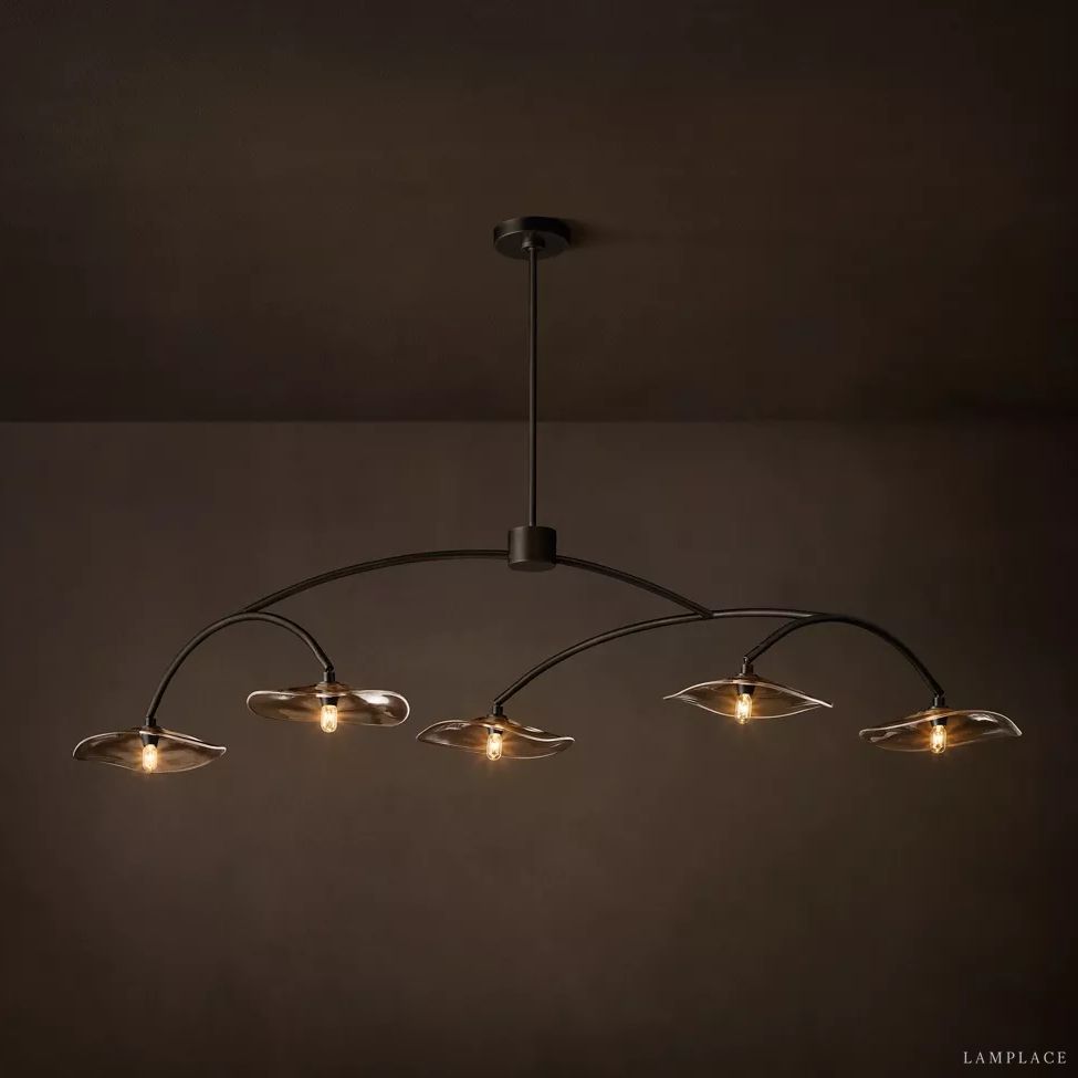 Lily Organic Form Linear Chandelier 60"