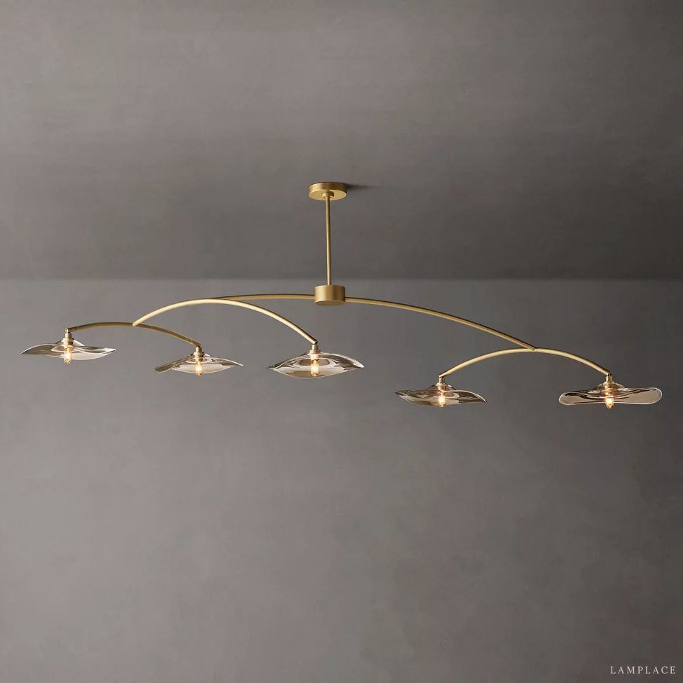 Lily Organic Form Linear Chandelier 80"