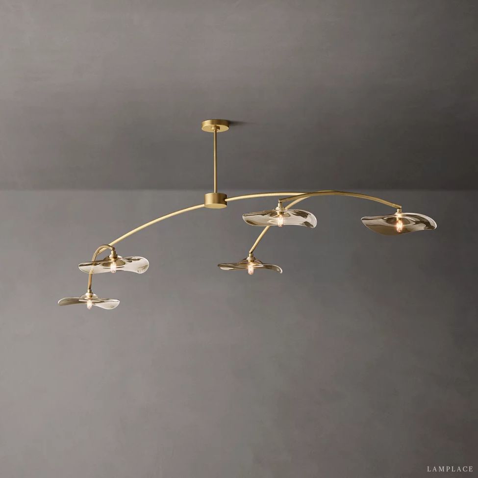 Lily Organic Form Linear Chandelier 80"