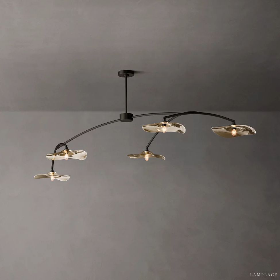 Lily Organic Form Linear Chandelier 80"