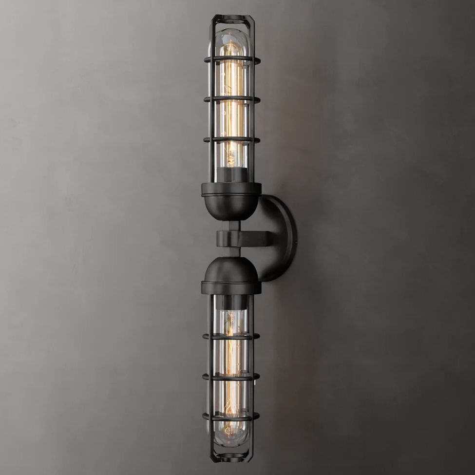 Baxter Vertical Cage Double Wall Sconce