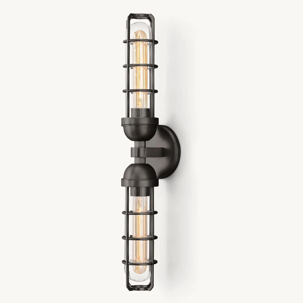Baxter Vertical Cage Double Wall Sconce