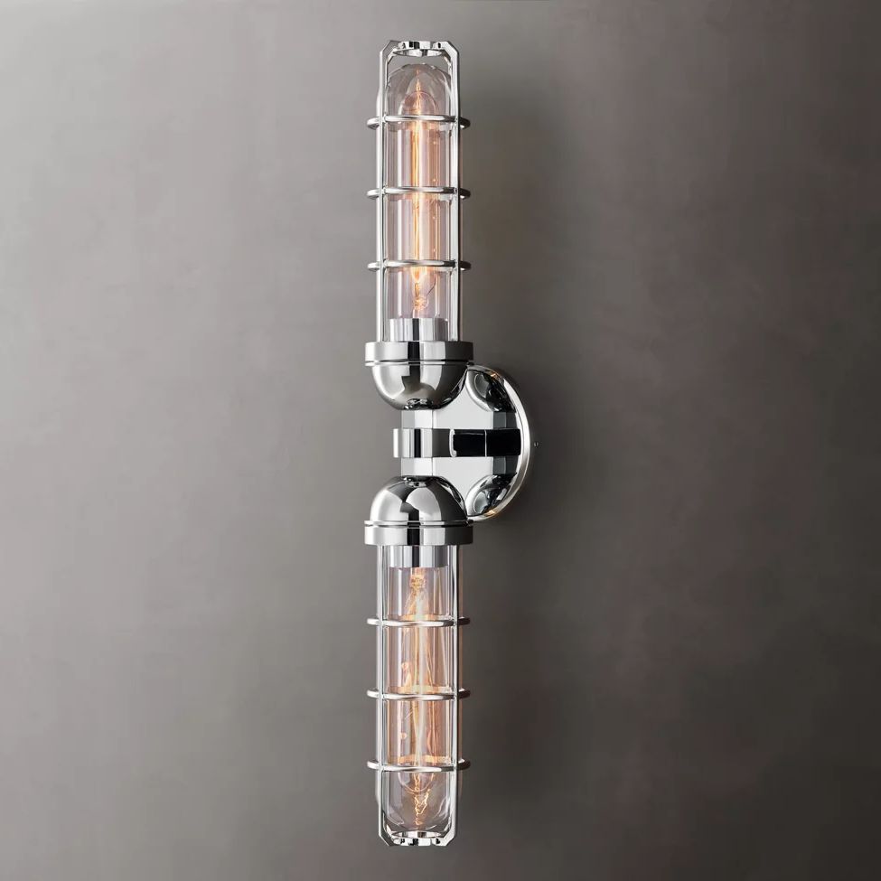 Baxter Vertical Cage Double Wall Sconce