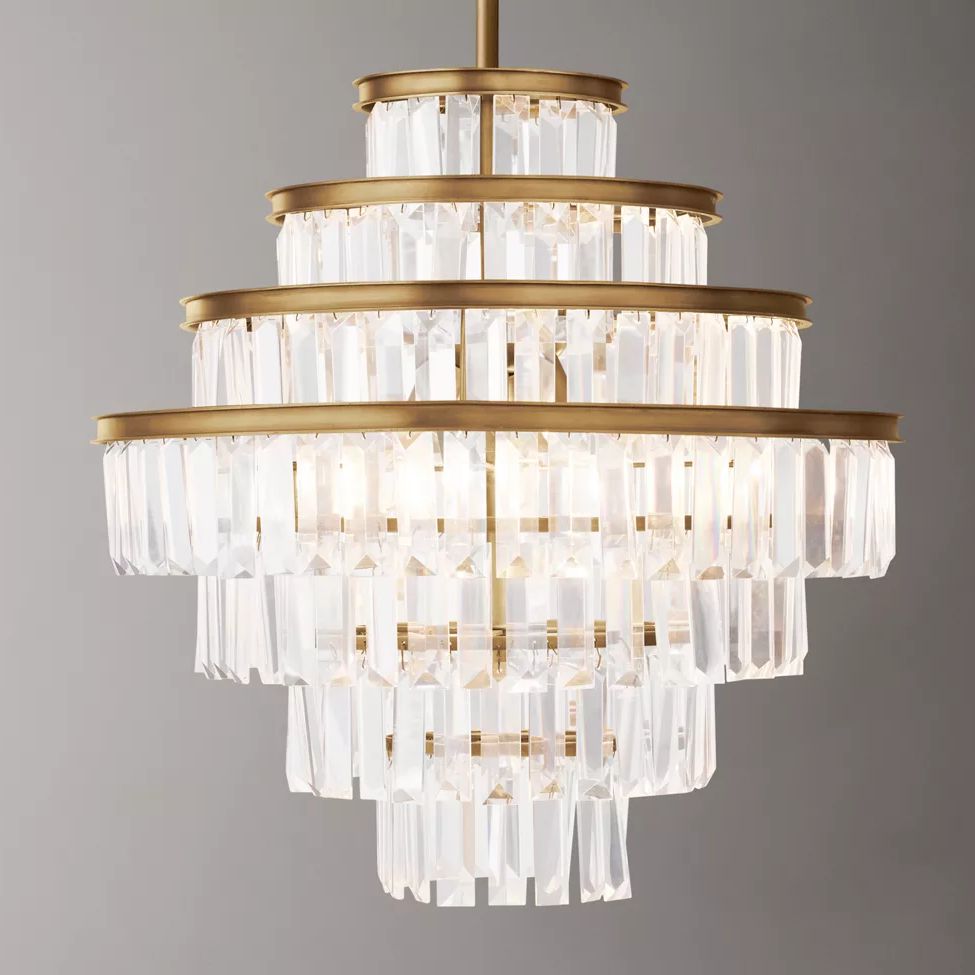 Almerex Structured Crystal Round Chandelier 18"