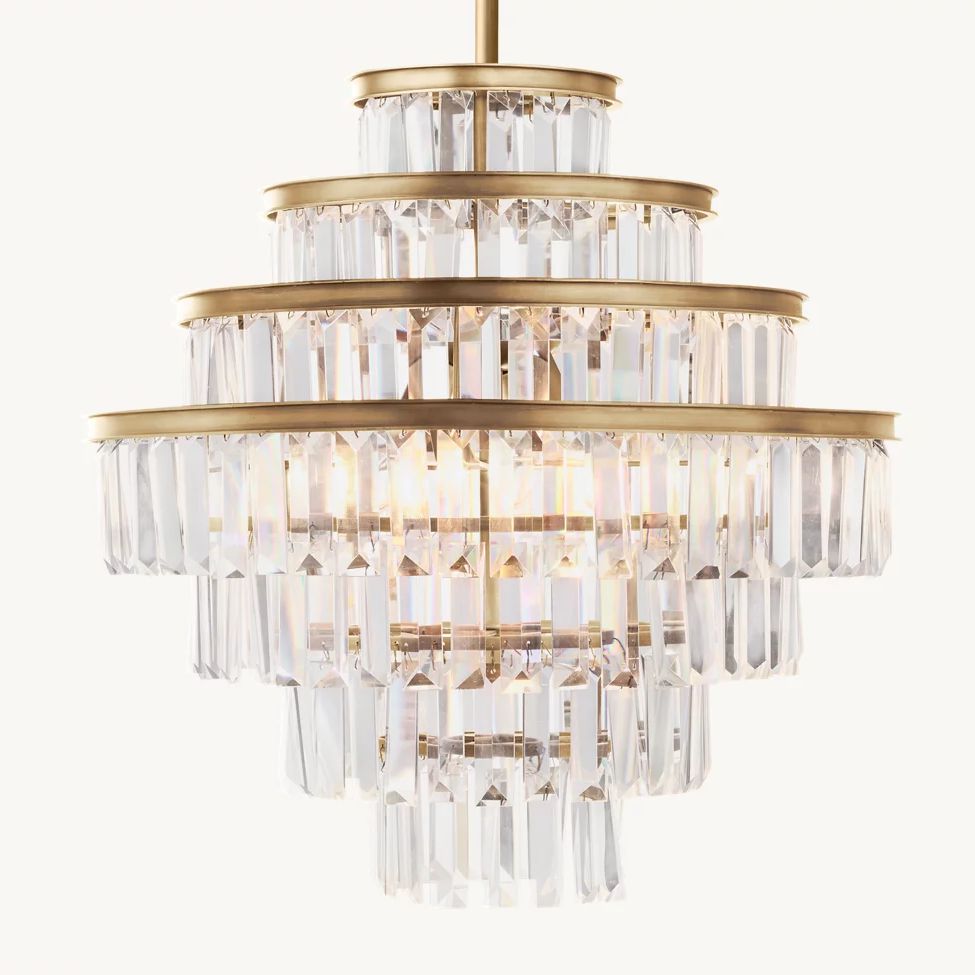 Almerex Structured Crystal Round Chandelier 18"