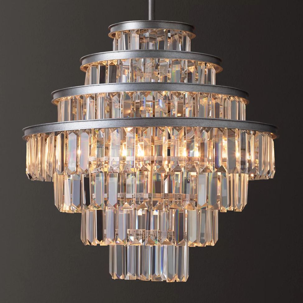 Almerex Structured Crystal Round Chandelier 18"