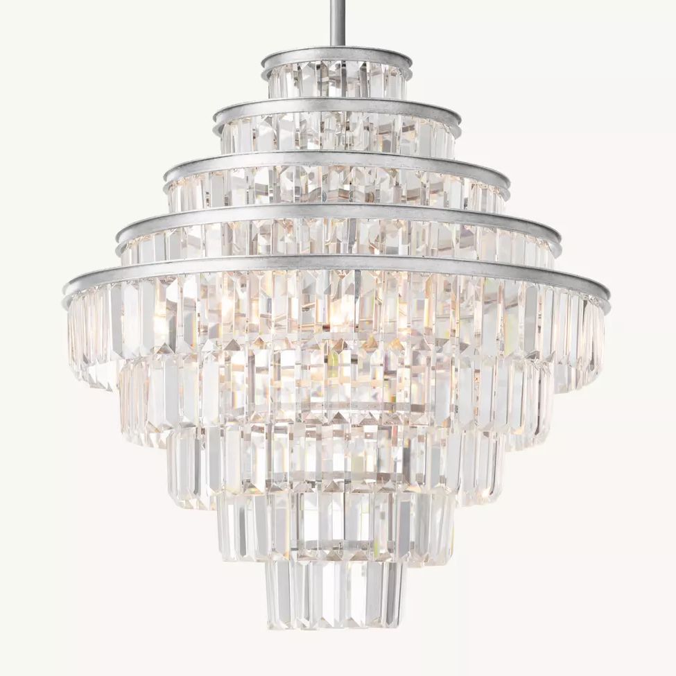 Almerex Structured Crystal Round Chandelier 22"