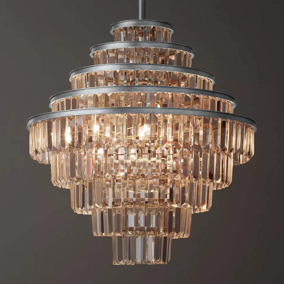 Almerex Structured Crystal Round Chandelier 22"