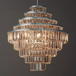 Almerex Structured Crystal Round Chandelier 22"