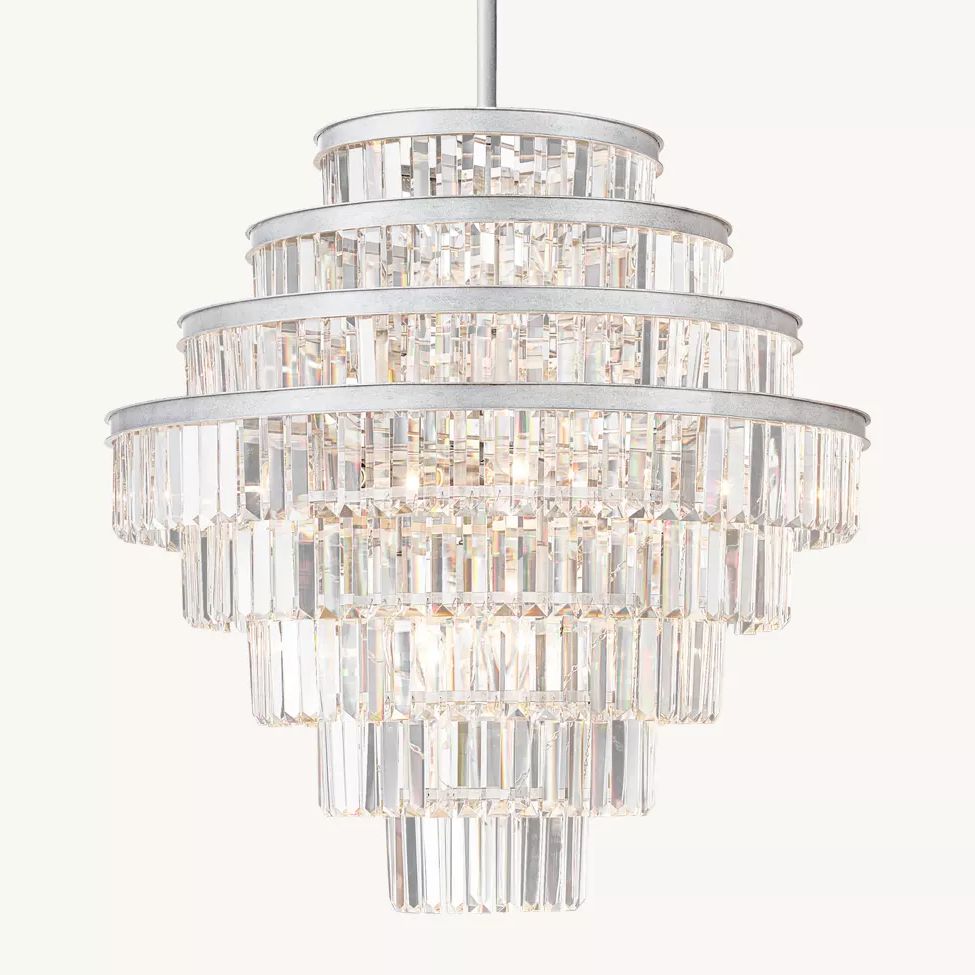 Almerex Structured Crystal Round Chandelier 28"
