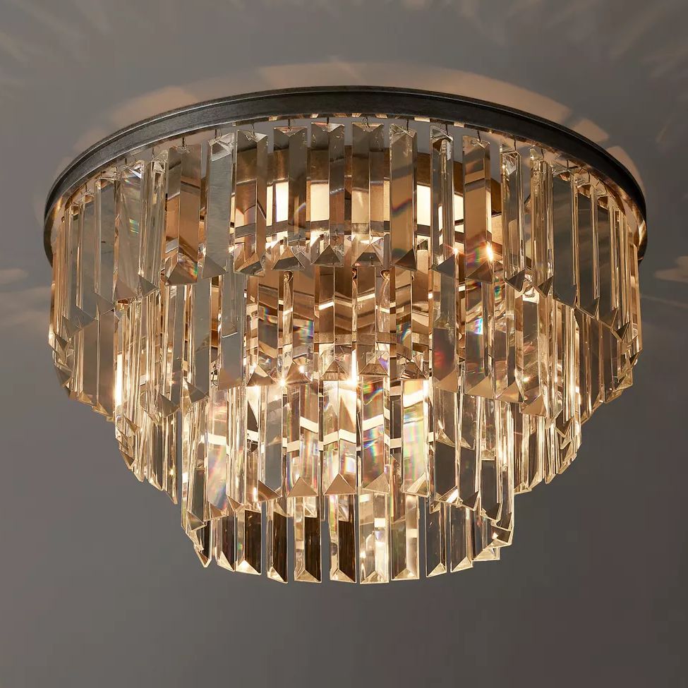 Almerex Structured Crystal Flush Mount