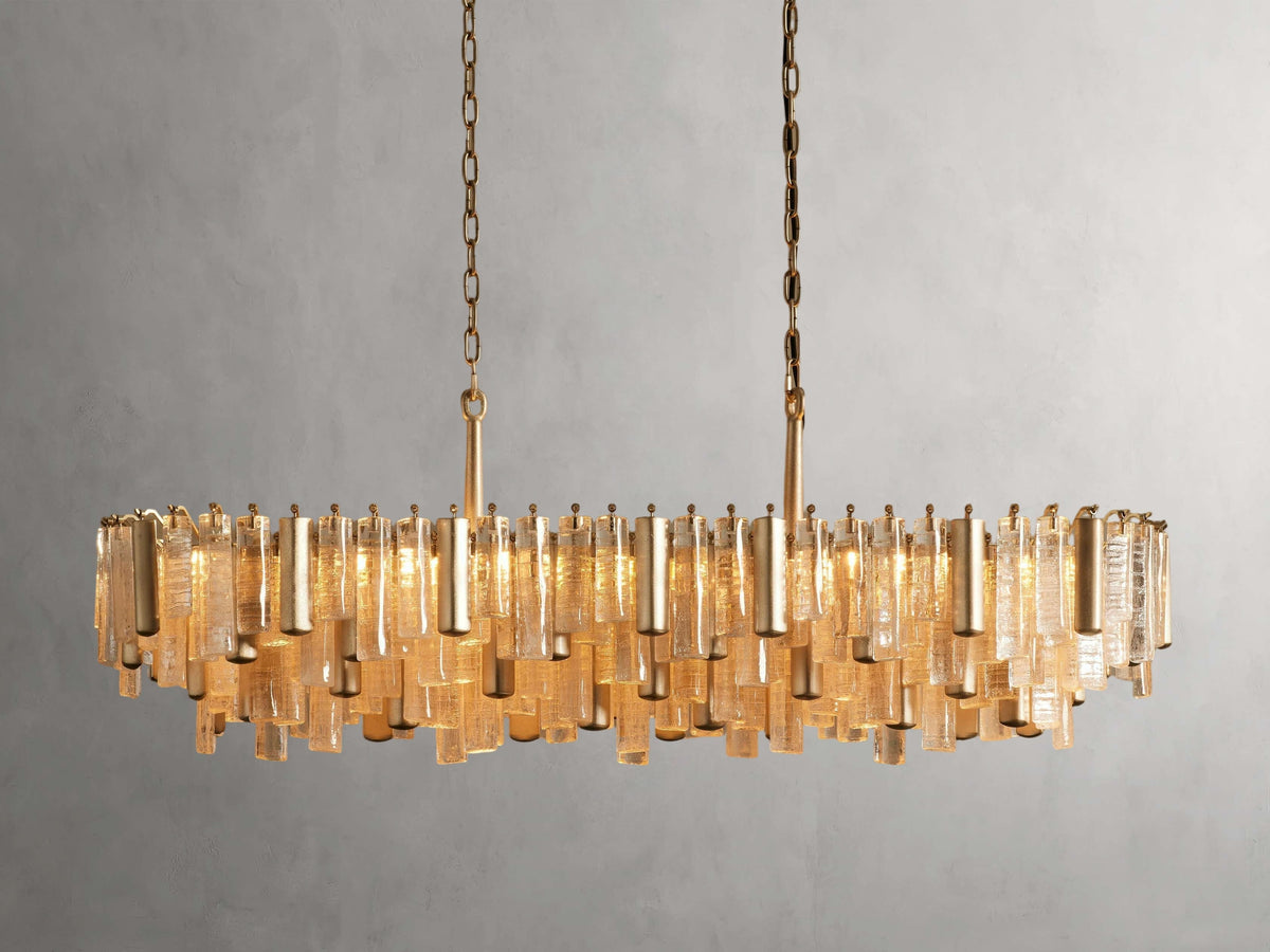 Neve Cascade Glass Linear Chandelier