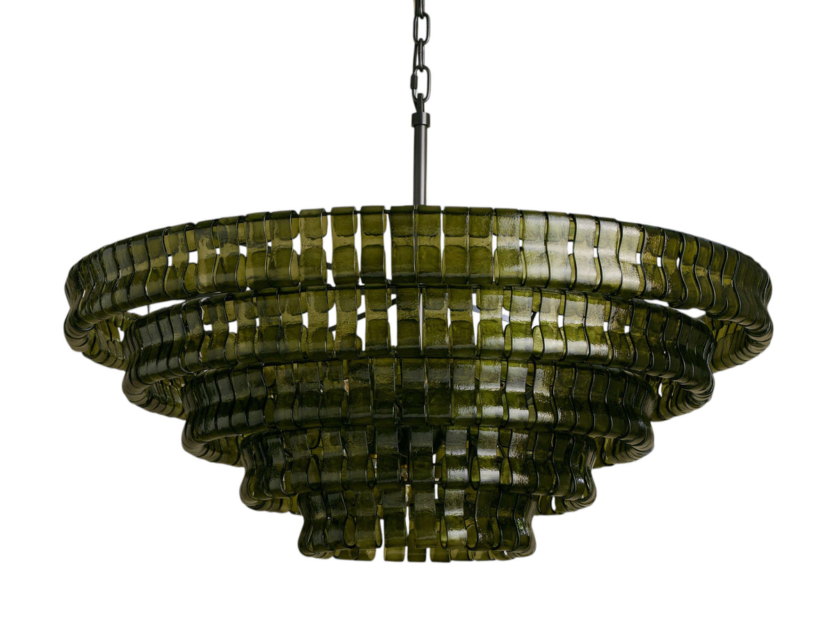 Ghiaccio Handcrafted Glass Round Chandelier