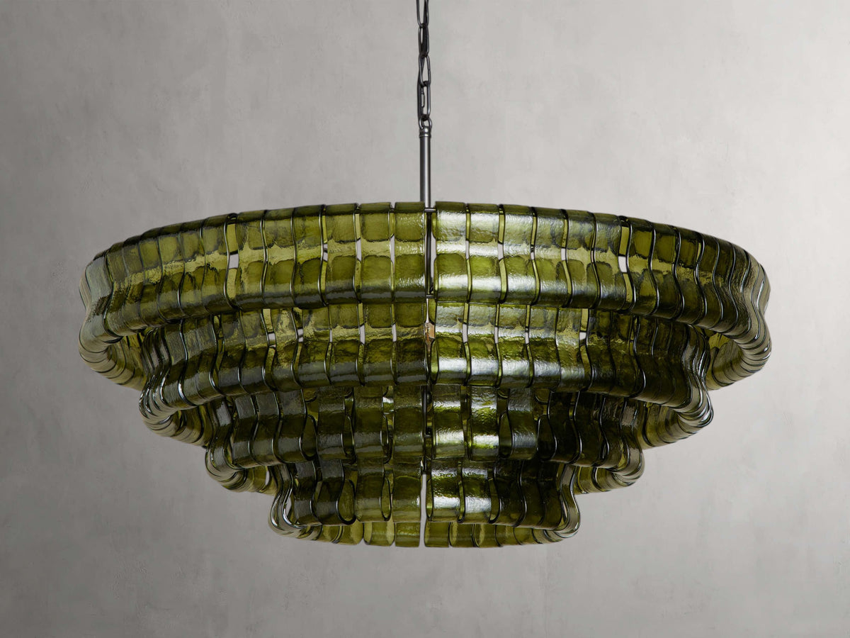 Ghiaccio Handcrafted Glass Round Chandelier