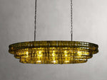 Ghiaccio Rippled Glass Oval Chandelier
