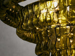 Ghiaccio Textured Glass Round Chandelier