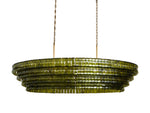 Ghiaccio Textured Glass Oval Chandelier