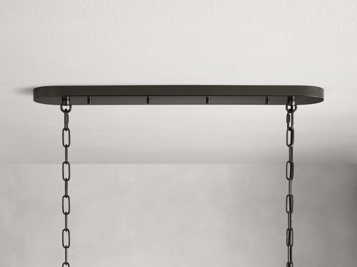 Ghiaccio Textured Glass Oval Chandelier