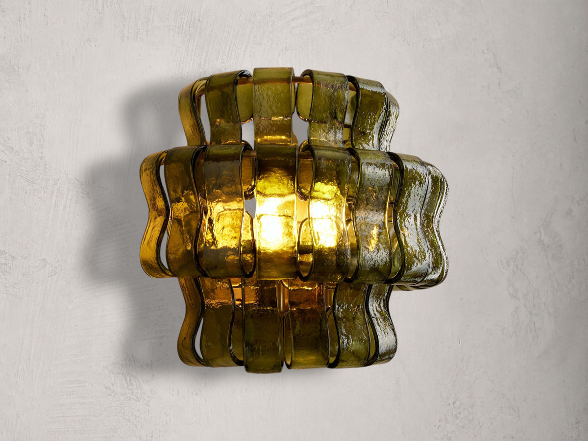 Ghiaccio Textured Glass Wall Sconce