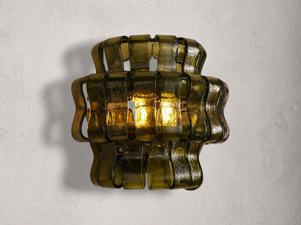 Ghiaccio Textured Glass Wall Sconce