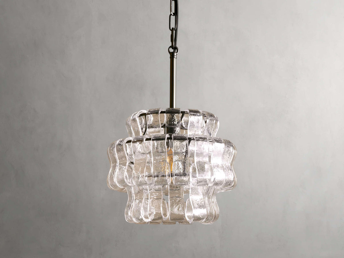 Ghiaccio Textured Glass Pendant Light