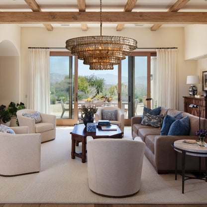 Ghiaccio Rippled Glass Round Chandelier