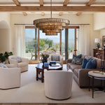 Ghiaccio Rippled Glass Round Chandelier