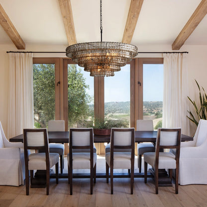 Ghiaccio Textured Glass Round Chandelier