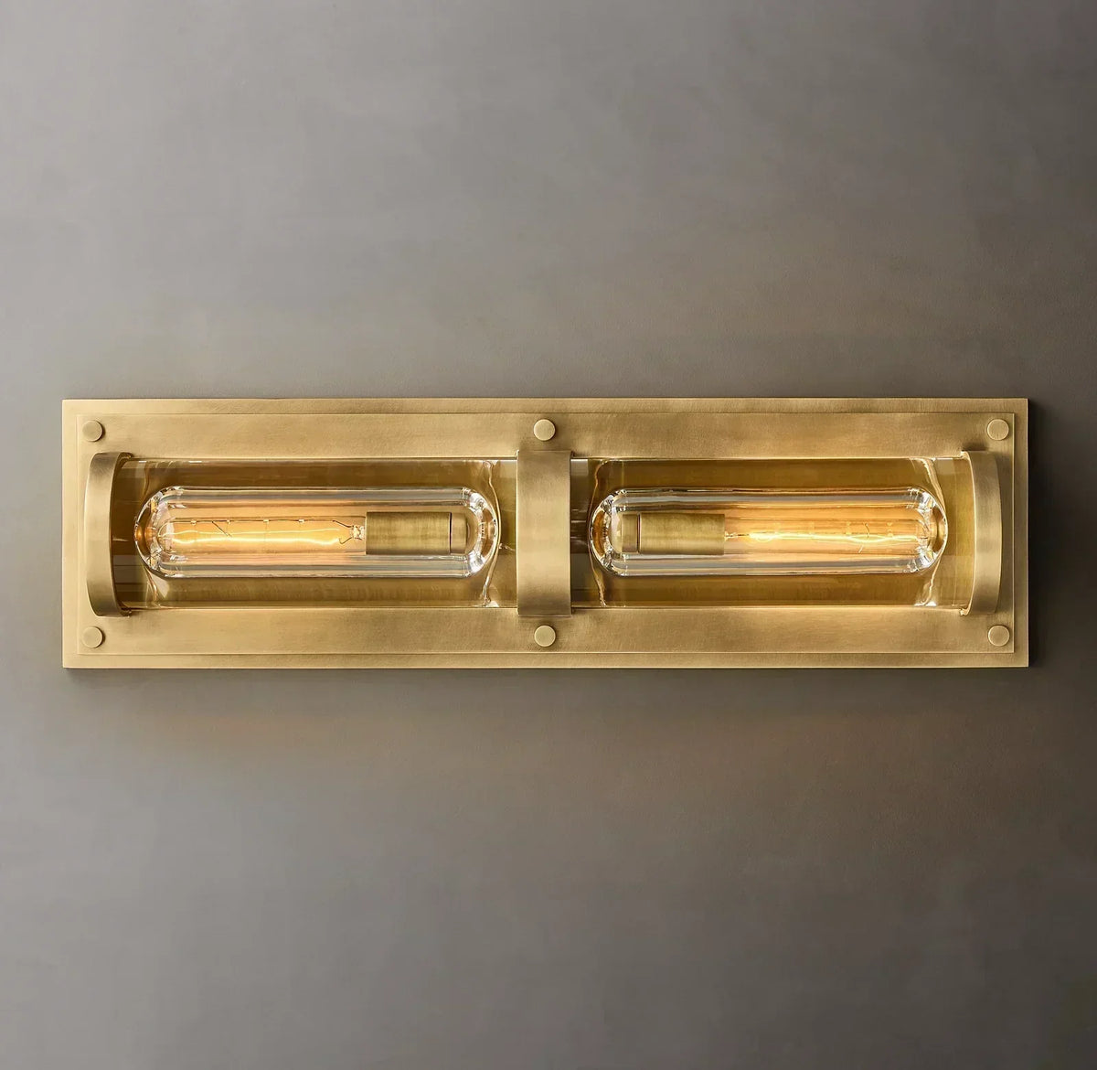 Savile Crystal Block Double Round Wall Sconce