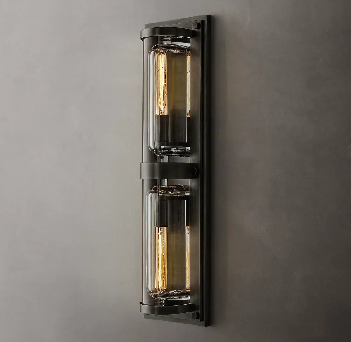 Savile Crystal Block Double Round Wall Sconce