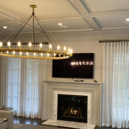 Camino Vintage Industrial Round Chandelier 38"