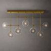 Lucelle Glass Globe Linear Chandelier 60"