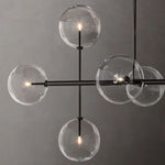 Lucelle Glass Globe Linear Chandelier 72"