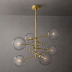 Lucelle Glass Globe Six-Arm Chandelier 55"