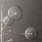 Lucelle Glass Globe Six-Arm Chandelier 55"