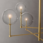Lucelle Glss Globe Three-Arm Chandelier 46"