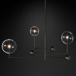 Lucelle Glss Globe Three-Arm Chandelier 46"