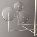 Lucelle Glss Globe Three-Arm Chandelier 46"