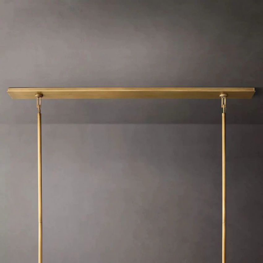 Beckman Framed Glass Rectangular Chandelier 54"