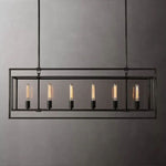 Beckman Framed Glass Rectangular Chandelier 54"