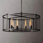 Beckman Framed Glass Round Chandelier 33"