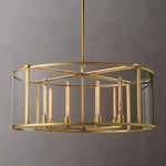 Beckman Framed Glass Round Chandelier 44"